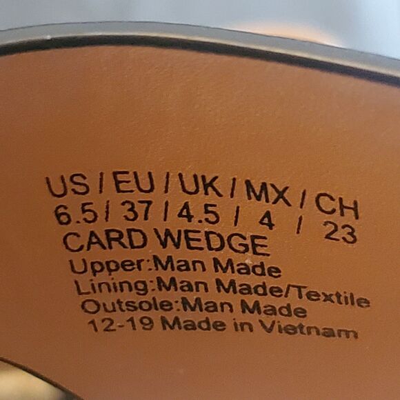 Kenneth Cole Reaction Card Wedge Sandal Womens Size 6.5 Black T-Strap Espadrille - Picture 10 of 11